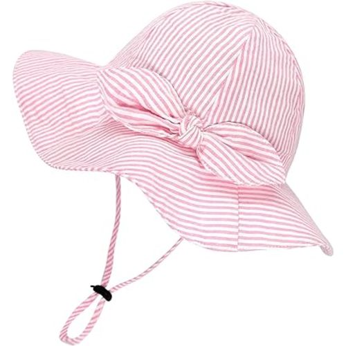 Toddler Kids Baby Girl Sun Hat Floppy Cotton Summer Hat 50+ SPF Protective
