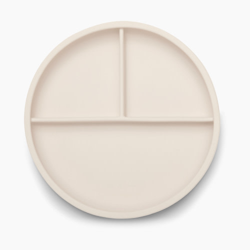 AEIOU Suction Divided Plate - Oat Milk