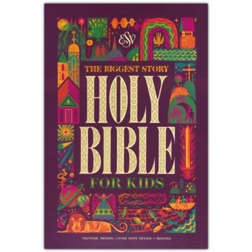 The Biggest Story Holy Bible for Kids--soft leather-look, brown, living hope (indexed)