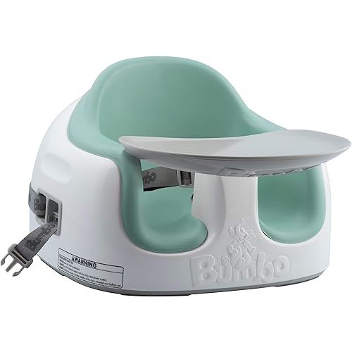 Bumbo Multi Seat 3-in-1 Baby & Toddler Convertible Non-Slip Floor, High Chair, & Booster Seat Combo w/Removable Tray and Buckle Strap, Hemlock Green