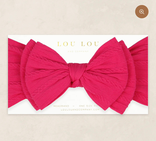 Cable Knit Headband - Hot Pink