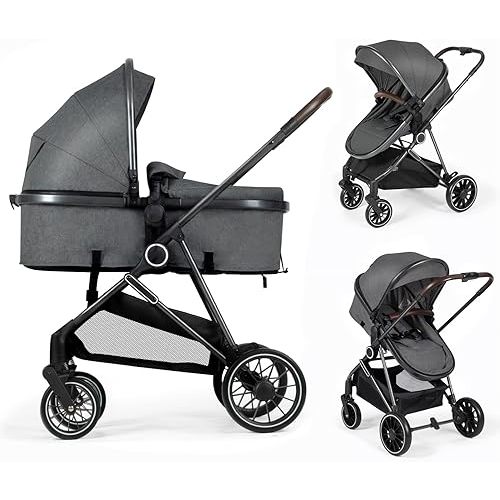 ANNA QUEEN 2 in 1 Convertible Baby Stroller Newborn Reversible Foldable Pushchair Baby Lightweight Stroller