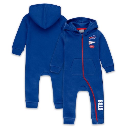 Infant & Newborn Buffalo Bills WEAR by Erin Andrews Royal Hooded Fleece Full-Zip Coverall