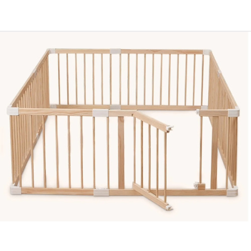 HARPPA Baby Gate Playpen, DIY Foldable Wooden Play Gate, Non-Toxic Foldable Wooden Play Yard for Babies & Toddlers, Adjustable DIY Baby Fence, Large & Small Safe Play Area, Easy-Assembly Natural Finish Indoor Playpen, DIY Playpen Foldable Wooden Playpen,