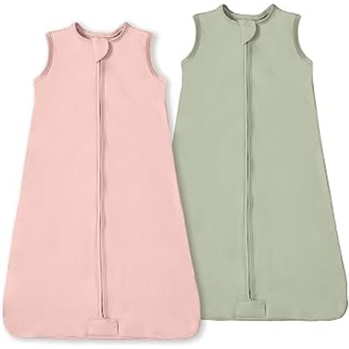 Amazon.com: TOTBASIC Baby Sleep Sack 2-Pack, Light & Soft Unisex-Baby Wearable Blanket, 2-Way Safe Zippers Sleepsack for Babies 0-3-6-12-18-24 Months 0.5 TOG : Baby