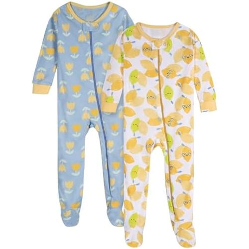Onesies Brand Baby Girls Baby Girls' 2-pack Footed Pajamas