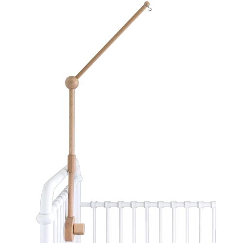 Baby Crib Mobile Arm Wooden Holder - Baby Mobile Hanger for Crib (31 inch, 100% Natural Beech Wood) Strong Anti Slip - Nursery Decor & Gift Accessories (Original)