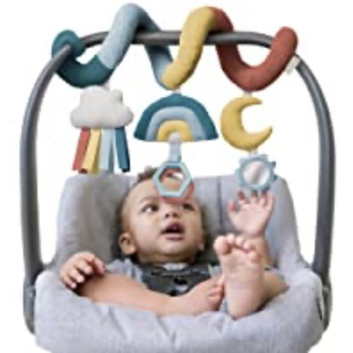 Amazon.com: Itzy Ritzy Spiral Car Seat & Stroller Activity Toy; Includes Clinking Rings, Mirror and Textured Ribbons; Rainbow : Clothing, Shoes & Jewelry