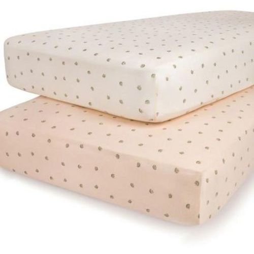 Ely's & Co. Fitted Crib Sheet 100% Combed Jersey Cotton Pink For Baby Girl