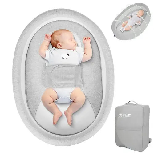 Large Baby Nest Lounger, Co-Sleeping Bed for Baby, Portable Travel Bassinet,Snuggle Me Lounger, Baby Changing Basket, Indoor-Outdoor Use