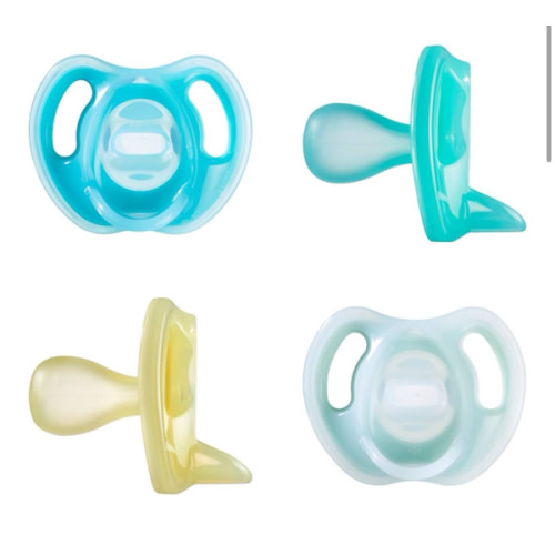 Amazon.com : Tommee Tippee Ultra-Light Silicone Pacifier, 18-36 Months, Symmetrical One-Piece Design, BPA-Free Silicone Binkies, Blue/Orange/Green, Pack of 4 : Baby
