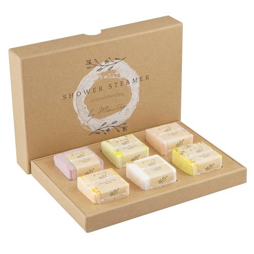 Premium Organic Shower Steamer Set Aromatherapy Essential Oil Infused, 6 Cubes, Assorted Scents, Stress Relief, Spa Gifts for Women, Shower Bombs. Relaxation