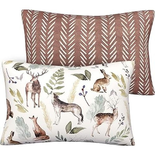 Pobibaby - 2 Pack Premium Toddler Pillowcase - Ultra Soft Jersey Knit - Crib Pillow, Kids Pillow, Travel Pillow Case Cover (Wildlife)