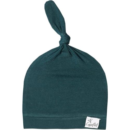 Copper Pearl Baby Beanie Hat Top Knot Stretchy Soft Jaspar
