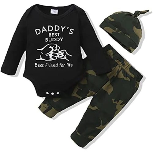 Renotemy Newborn Baby Boy Clothes Outfits Infant Boy Letter Print Romper Pants Clothing Set