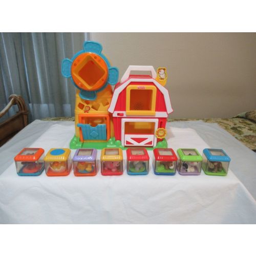 FISHER PRICE SENSORY & PEEK-A-BOO BLOCKS BARN WITH LIGHTS & MUSIC & BLOCKS (AD77