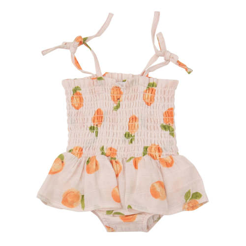 Smocked Bubble w/ Skirt, Peaches