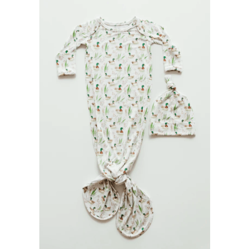 Mallard Ducks - Bamboo Newborn Knotted Gown