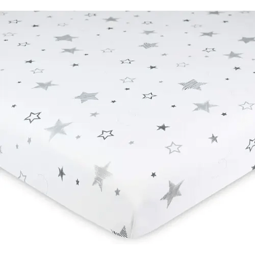 American Baby Company 15" x 33" Fitted Bassinet Sheet, Printed 100% Natural Cotton Jersey Knit, Super Stars, Soft Breathable, for Boys and Girls