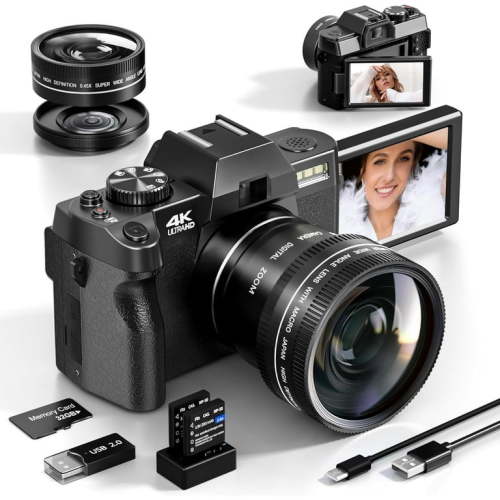 NBD Digital Camera for Photography 4K 48MP Vlogging Camera for YouTube with 32GB TF Card