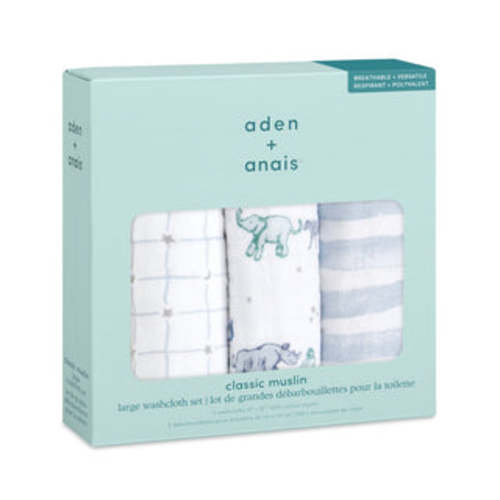 Rising Star Cotton Muslin Washcloths 3pk | aden + anais