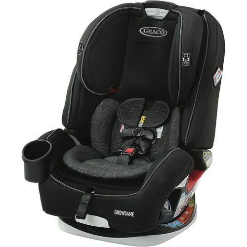 Graco Grows4Me 4-in-1 Car Seat, Convertible Infant to Toddler Car Seat and Booster, West Point Design, for 10 Years of Safe, Comfortable Journeys