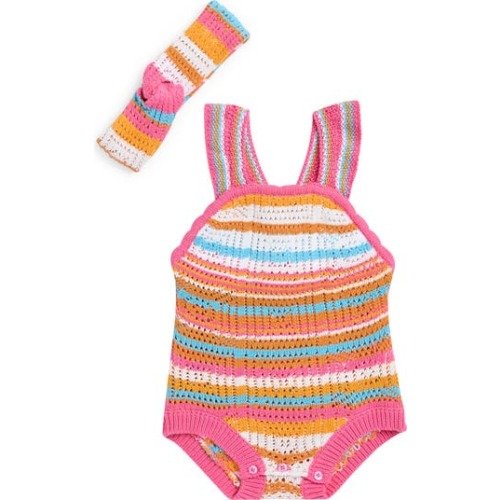 Open Stitch Romper & Headband Set | Nordstromrack