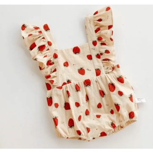Baby Girl Strawberry Tank Bodysuit