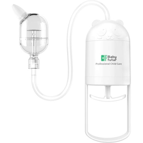 Nasal Aspirator for Baby (White Panda) – Push-Pull Control,Simple to Use Baby Nose Sucker – Gentle Handling of Nasal Mucus– Lncludes Storage Box & Booger Clip