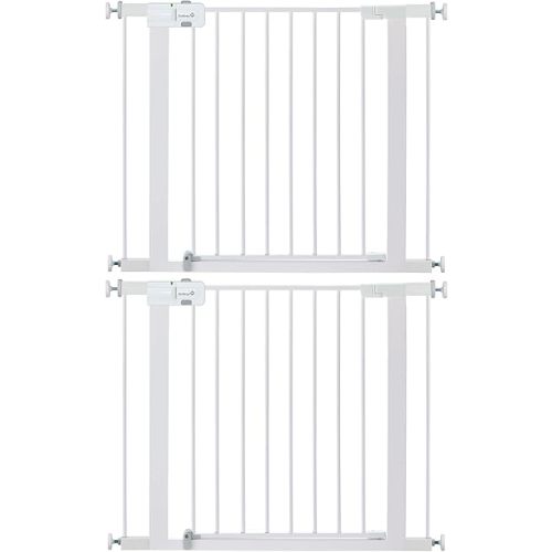 Safety 1st Easy Install Walk Thru Baby Gate for Doorways, Gate With Door, Dog Gates, Fits 29"-38", Easy Install 28" Tall, 2 Pack White