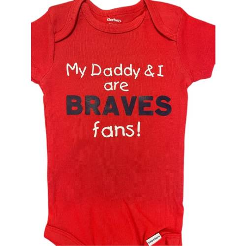 Braves baby onesie ® - Atlanta infant bodysuit one piece outfit - baseball clothing clothes - Born a fan