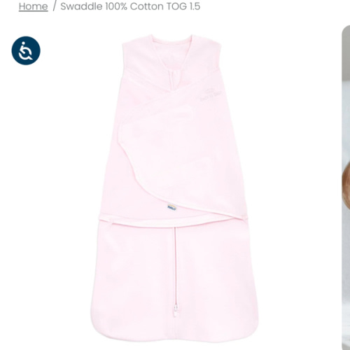 HALO Pink Cotton Muslin Swaddle - Small