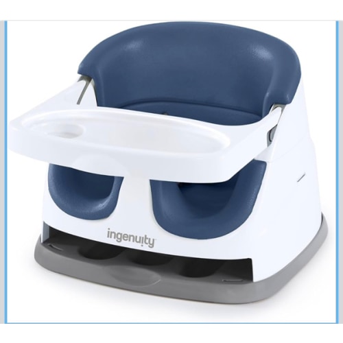Ingenuity Baby Base 2-in-1 Booster Feeding and Floor Seat with Self-Storing Tray - Night Sky