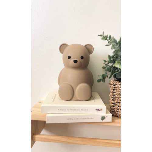 Neutral Silicone Teddy Bear Coin Bank for Kids, Baby, and Toddler. Unbreakable Piggy Bank for Kids -Nursery Decor