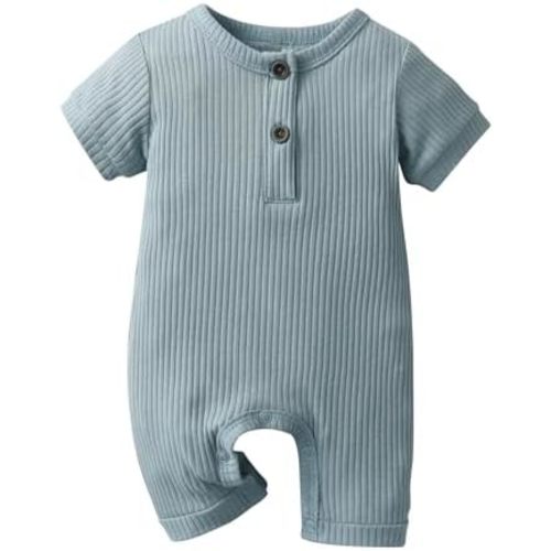 Eghunooy Baby Boy Girl Solid Color One Piece Romper Jumpsuit Outfits Clothes