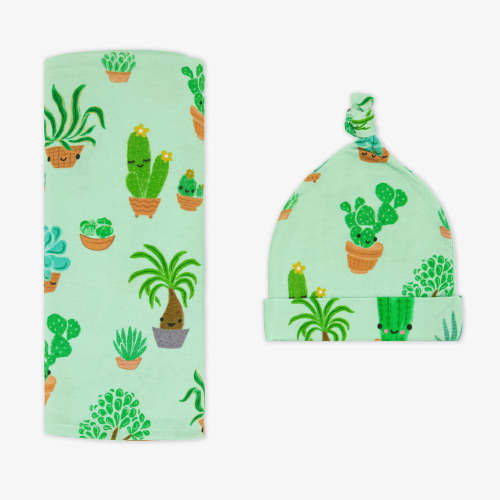 Succulent Love Swaddle & Hat Set – Little Sleepies
