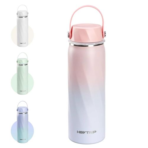 HEYTRIP Vacuum Insulated Breastmilk Cooler Bottle, 20oz Stainless Steel Portable Breastmilk Chiller, Reusable Storage Container Keeps Milk Fresh for 36+ Hours, TSA Approved, Rosy Azure