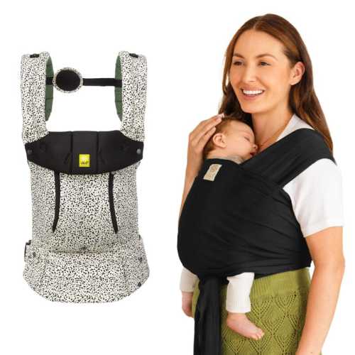 Newborn Baby Carrier & Wrap Bundle - Salt & Pepper