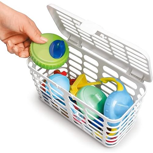 Prince Lionheart Made in USA High Capacity Dishwasher Basket for Toddler Items - Storage Basket For Toddler Bottle Parts and Accessories, 100% Recycled BPA Free Plastic Dishwasher Basket