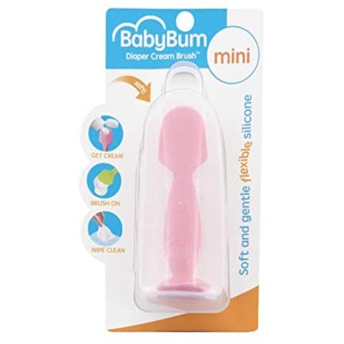 Bumco Diaper Cream Brush - Mini Baby Bum Brush with Travel Case, Baby Butt Paste Diaper Cream Spatula, Butt Paste Spatula for Baby Butt Cream, Mini Diaper Cream Applicator, Butt Spatula Baby, Pink