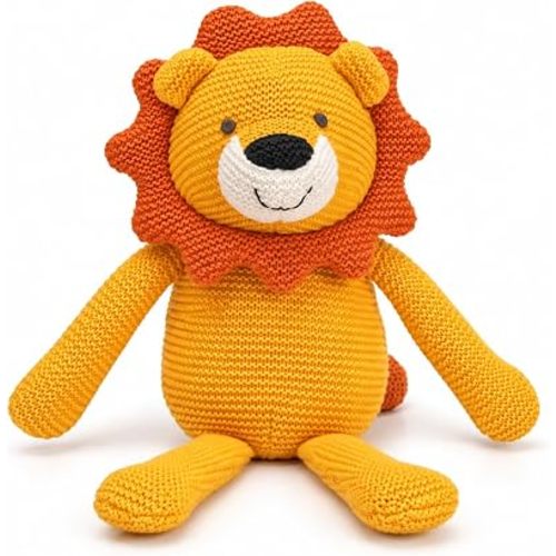 100% Organic Cotton Lion Stuffed Animal for Babies 7.1"