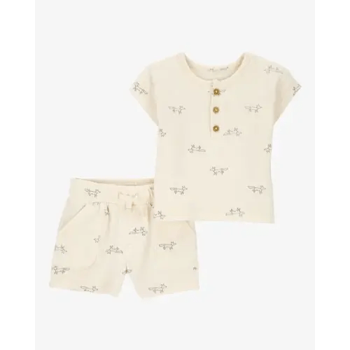 Baby 2-Piece Fox Print Tee & Short Set - Carter's | Carter's