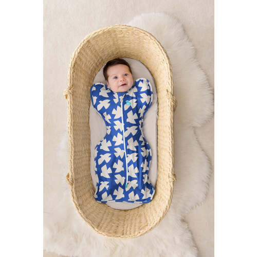 Swaddle Up™ 1.0 TOG Cotton Cobalt Paperbirds