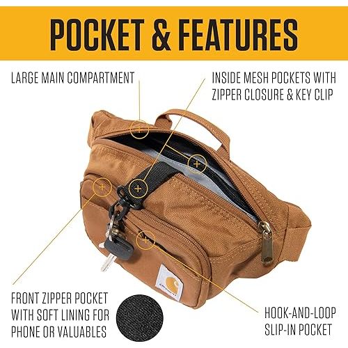Carhartt Adjustable Waist, Durable, Water Resistant Hip Pack, Brown, One Size