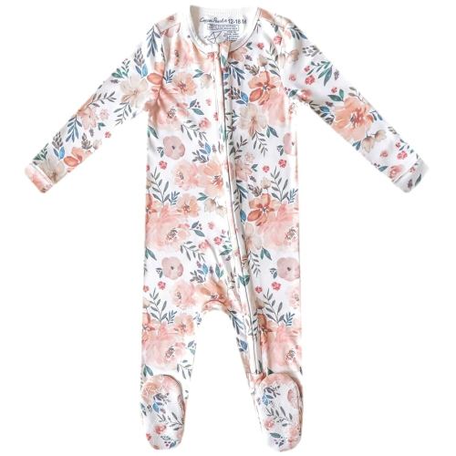 Copper Pearl Zip-Up Footie Baby Pajamas: Ultra-Soft Boys & Girls Pajamas, Premium Knit Fabric in Stylish Prints, Tag-Free with Two-Way Zipper, Newborn to 24 Months, Autumn