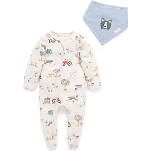 Thick Zip Footie & Bib Set, 3-6M