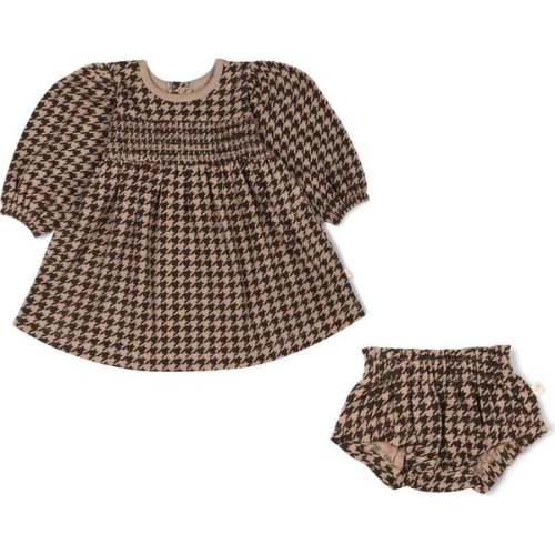 Organic Smocked Dress, Houndstooth - Makemake Organics | Maisonette