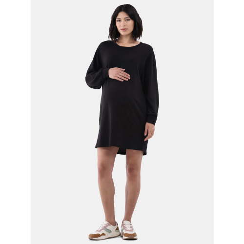 Time and Tru Women's Maternity Sweatshirt Dress with Long Sleeves