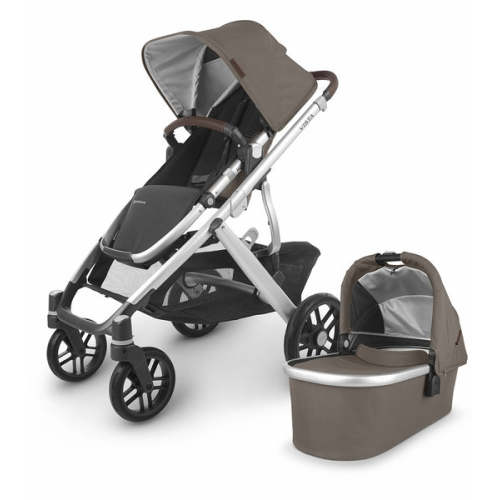 UPPAbaby Vista V2 Stroller, Theo (Dark Taupe / Silver / Chestnut Leather)