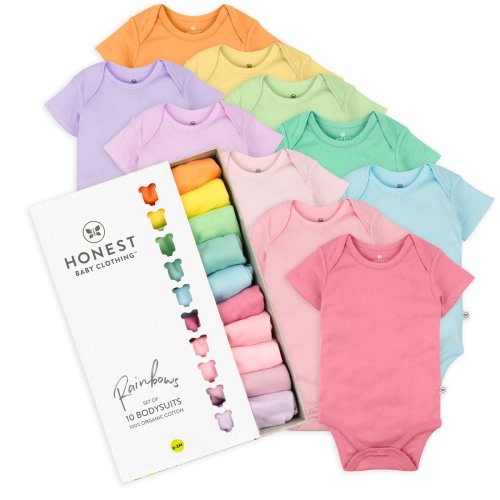 10-Pack Organic Cotton Short Sleeve Bodysuits in a Gift Box – Honest Baby Clothing